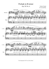 Prelude in B minor - Alto Saxophone Solo with Piano Accompaniment