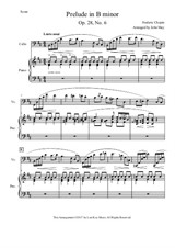 Prelude in B minor - Cello Solo with Piano Accompaniment