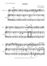 Adelita - Bb Clarinet Solo with Piano Accompaniment