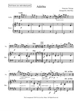 Adelita - Cello Solo (Optional Piano Accompaniment)